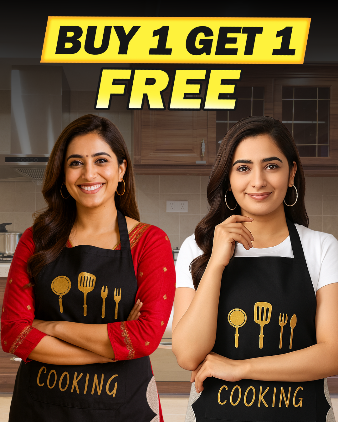Multipurpose Waterproof Apron - Indian Kitchen | Cooking | Gardening | Painting Buy 1 Get 1 Free