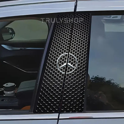 Carbon Fibre Car Center Column Protector（With Custom Car Logo）2pc | Easy Install
