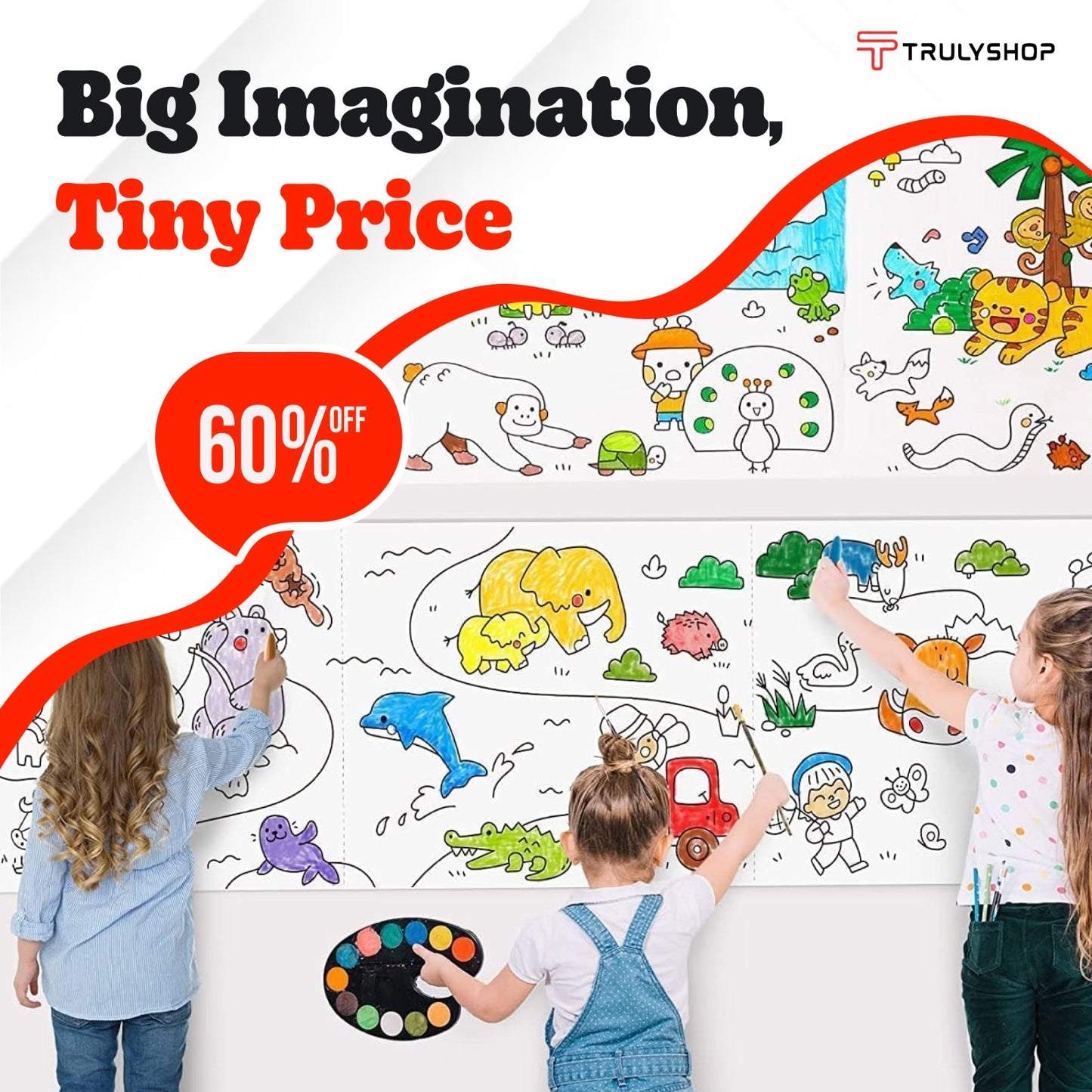 Kidraw Art Roll - Color Your Own World Only @1 movie Ticket Price