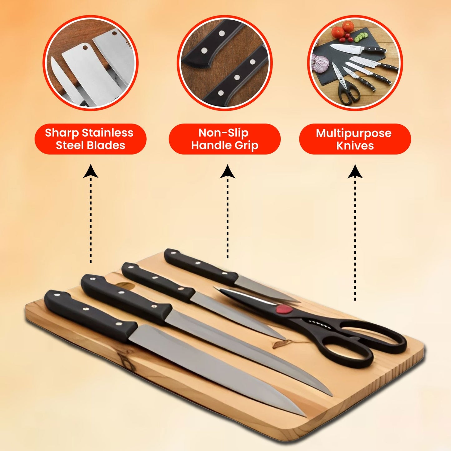 5pc Kitchen Set | Chopping Board |70% OFF